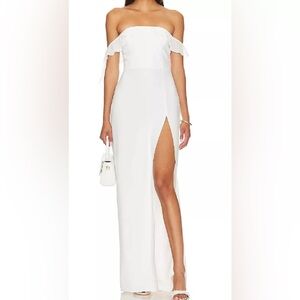 White Strapless Dress Women’s Elegant Formal Party Wedding Guest Size Small